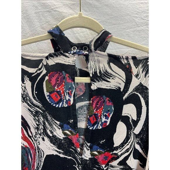 Free‎ People Black Drift Away Tunic Dress XS Cold Shoulder oversized flowy - Picture 5 of 13